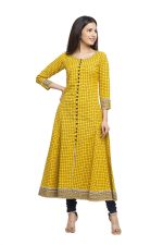 Yash Gallery Women's Cotton Relaxed Fit Anarkali Kurta