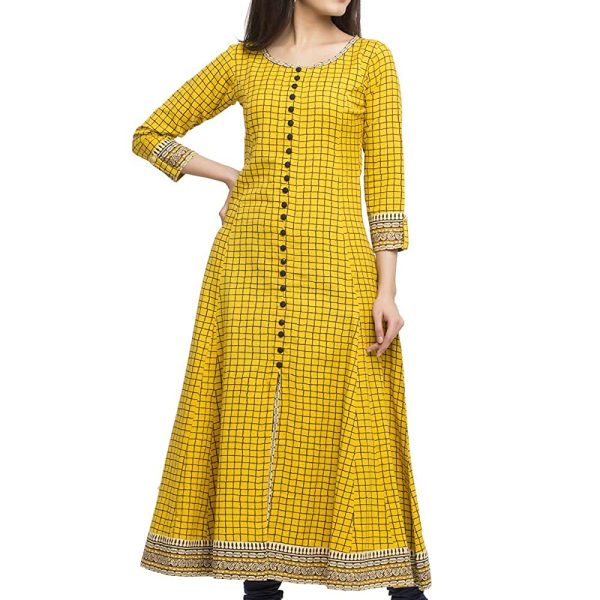 Yash Gallery Women's Cotton Relaxed Fit Anarkali Kurta