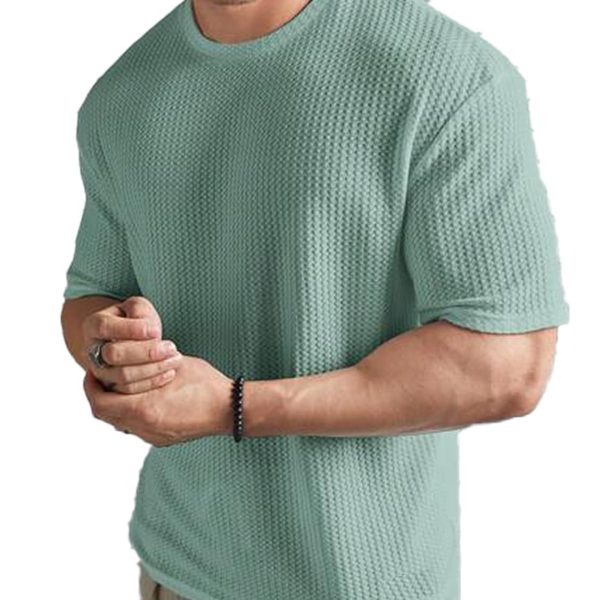 O3e Mens Solid Dotted Unique Design Oversized Tshirt for Men - Round Neck Loose Fit Drop Shoulder Mens T-Shirt