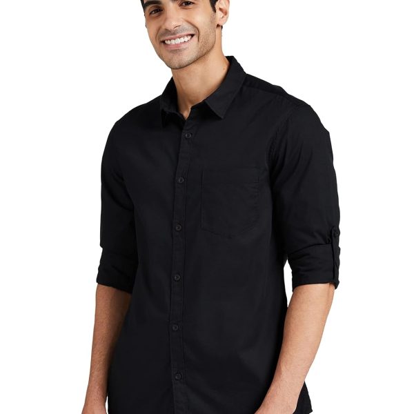 Amazon Brand - Symbol Men's Cotton Shirt | Casual | Plain | Full Sleeve | Summer - Regular Fit (Available in Plus Size and Combo Packs)