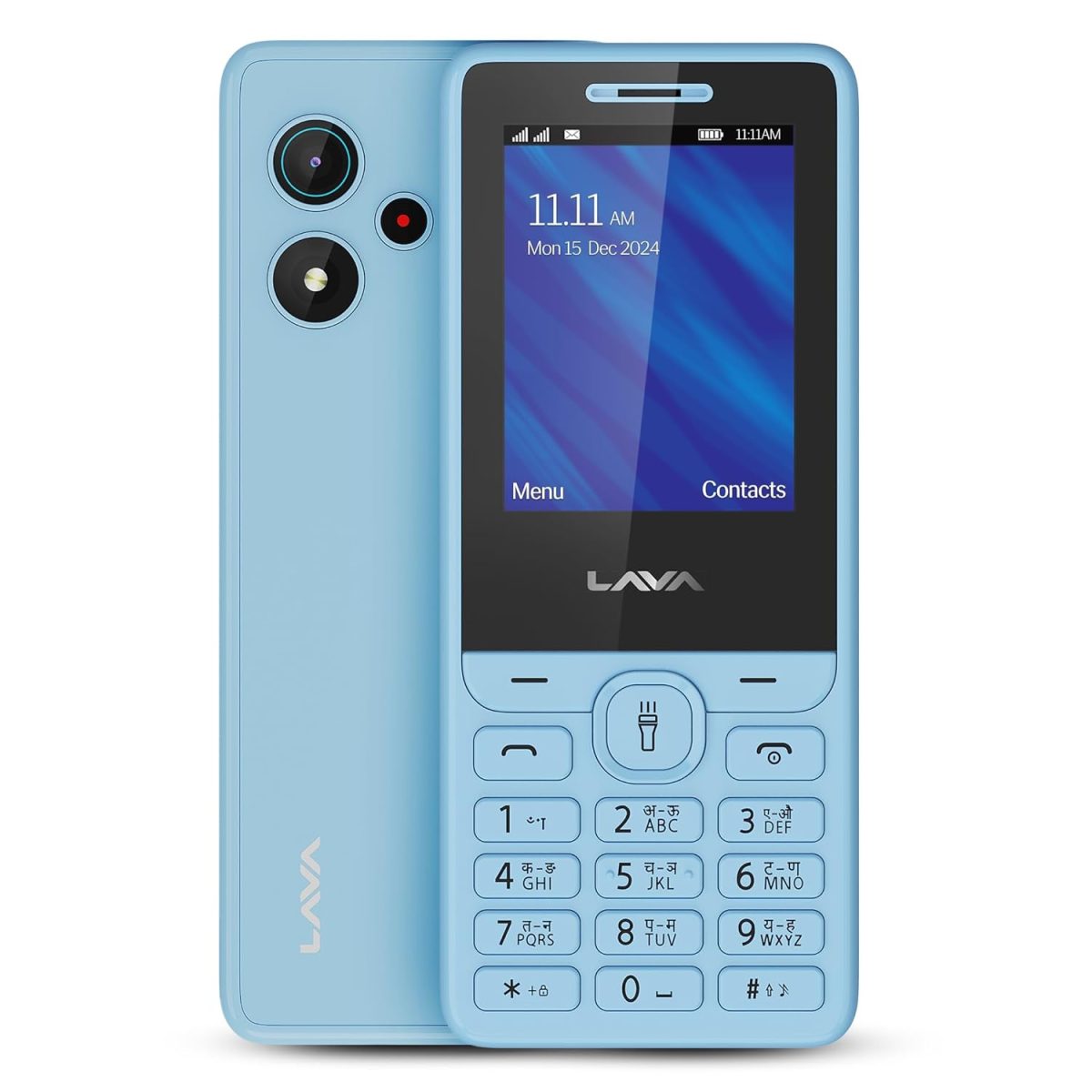Lava A5 (2025) Dual SIM Keypad Mobile with 2.4'' Big Display | UPI Support, 1200mAh Battery | BOL Feature | Camera | Auto Call Recording | Glass Finish | and 7 Regional Languages - Blue
