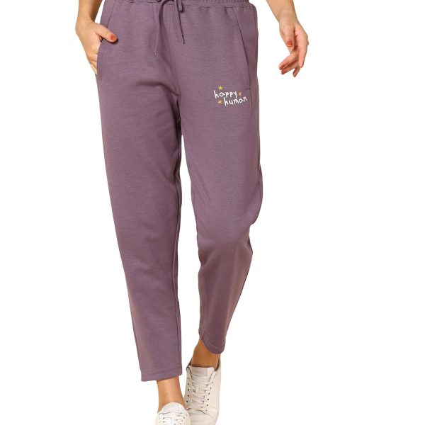 Alan Jones Clothing Women’s Ankle-Length Cotton Trackpant | Comfort Fit | Heavy GSM Fabric | Side Pockets | Drawstring Waist