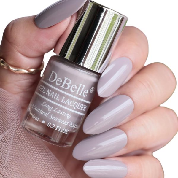 DeBelle Gel Nail Polish Natalie Rhapsody (Dark Taupe Nail Paint) | Non UV - Gel Finish | Seaweed Enriched Formula | Long Lasting Nail Paint | Cruelty & Toxic Free - 6 Ml