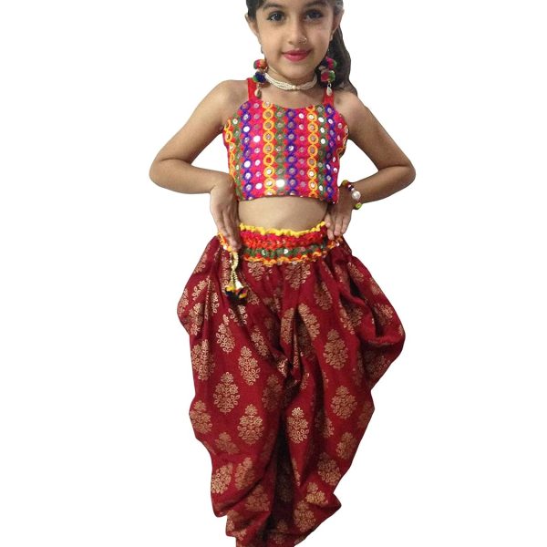 Aglare Girl's Pure Cotton Indo-Western Dhoti Dress,Dhoti salwar,ethnic Dress.Dhoti Dress..
