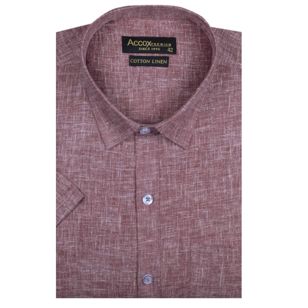 ACCOX Men's Half Sleeves Formal Regular Fit Cotton Linen Shirt(GC312)