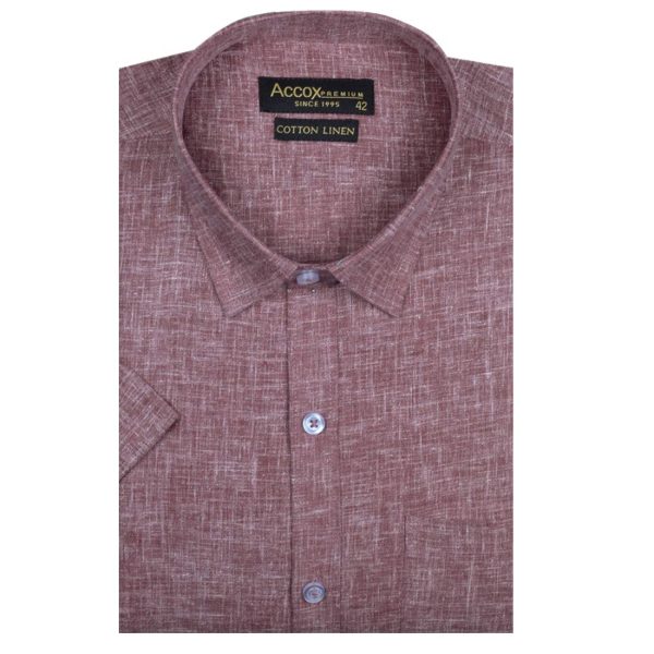 ACCOX Men's Half Sleeves Formal Regular Fit Cotton Linen Shirt(GC312)