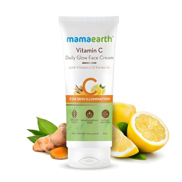 Mamaearth Vitamin C Daily Glow Face Cream With Vitamin C & Turmeric For Skin Illumination - 80 G