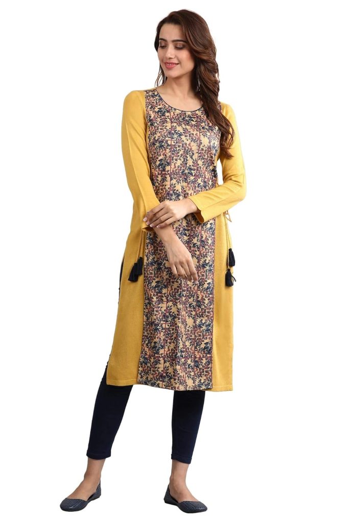 Aurelia Women's Synthetic Regular Fit Casual Kurta