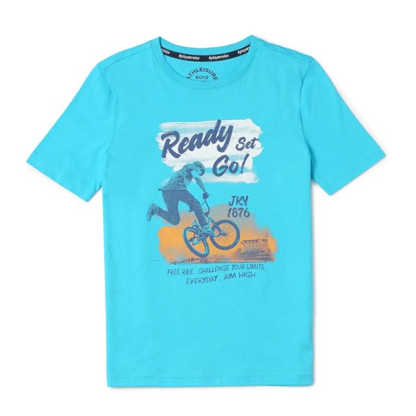 Jockey AB23 Boy's Super Combed Cotton Graphic Printed Half Sleeve Regular Fit T-Shirt (Prints May Vary)