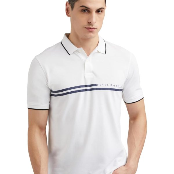 Peter England Men's Everyday Solid Regular Fit Polo | Cotton Rich | Premium Pique Weave