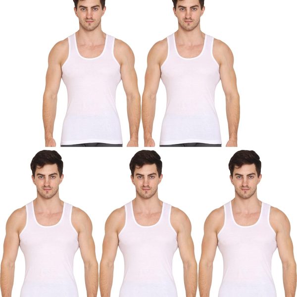 VIP Supreme Men's Sleeveless Cotton Vest (Pack of 5)