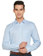 Park Avenue Men's Pure Cotton Structure Pattern Slim Fit Semi Cutaway Collar Full Sleeve Formal Shirt