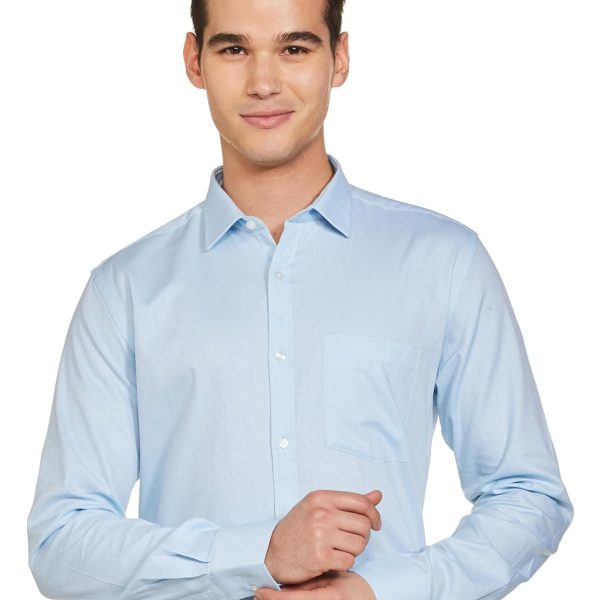 Park Avenue Men's Pure Cotton Structure Pattern Slim Fit Semi Cutaway Collar Full Sleeve Formal Shirt