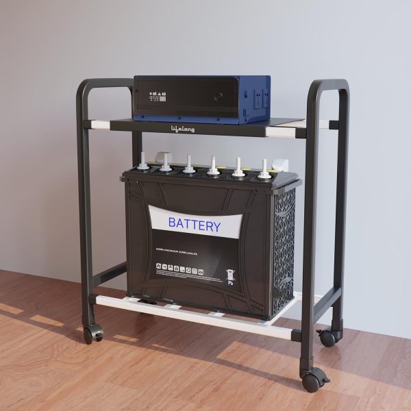 Lifelong Single Battery Inverter UPS Trolley Stand | Sturdy, Compact & Portable Design | Rust Resistant Inverter Stand for Home with Lockable Wheels | Inventer Cabinent Box, Supports Upto 80 KG