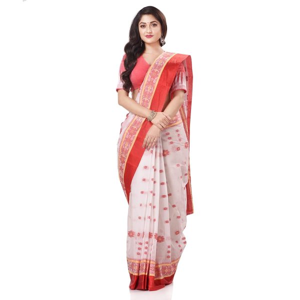 dB DESH BIDESH Women`s Cotton Saree Handloom Sarees For Women Cotton Tant Cotton Sarees For Women Phulkoli Design Handloom Sarees For Women Cotton Without Blouse Piece