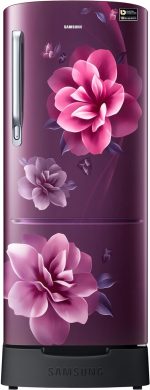 Samsung 183 L, 5 Star, Digital Inverter, Direct-Cool Single Door Refrigerator (RR20D2825CR/NL, Red, Camellia Purple, Base Stand Drawer)