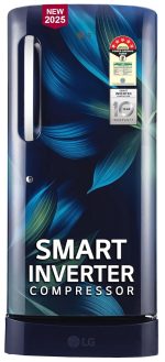 LG 210 L, 5 Star, Direct Cool, Smart Inverter Compressor, Single Door Refrigerator (2025 Model, GL-D231ABAU, Blue Aurora, Humidity Controller, Base stand with Drawer & Fast Ice Making)