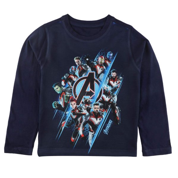 Marvel Avengers by Wear Your Mind Boy's Plain Regular Fit Long Sleeve Top (DMAF0124.3_Navy Blue3 10-11Y)