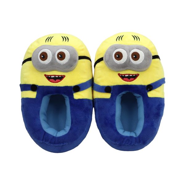 Qualtos Minin Bedroom Home Plush Slipper Shoes Free Size For Adult And Kids (Plush Shoes,blue,yellow)