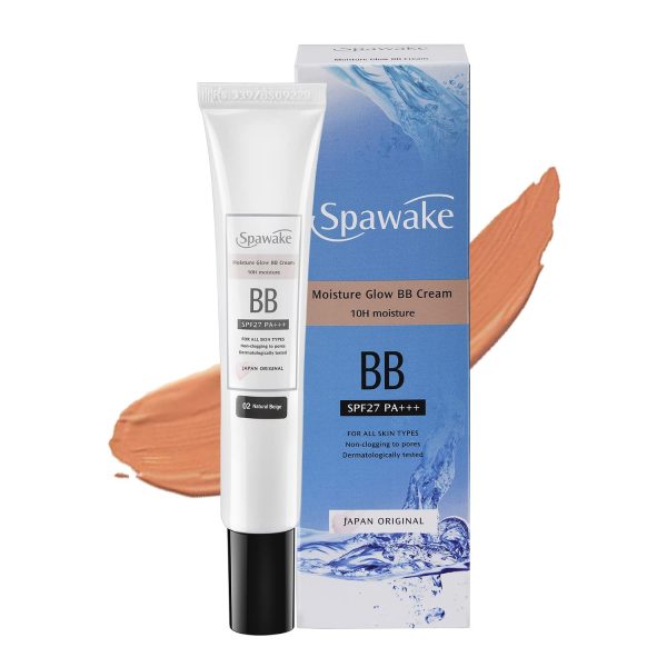 Spawake Moisture Glow BB Cream 02 Natural Beige – Natural looking Coverage, 10-Hour Hydration, SPF27/PA+++, Blue Light Protection, J-Beauty Formula for All Skin Types, 30g