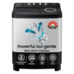 Samsung 8 kg, 5 star, Semi-Automatic Top Load Washing Machine (WT80C4200GG/TL, Air Turbo Drying, Light Gray,)