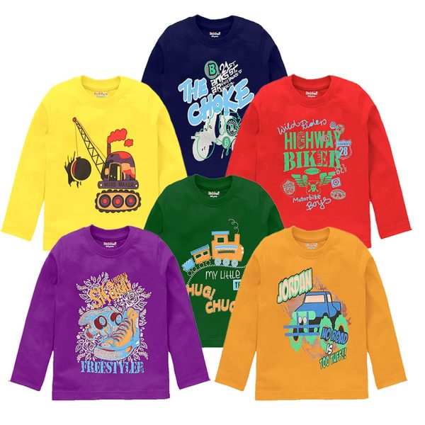 kiddeo Boys Full Sleeve t Shirts (Pack of 6)
