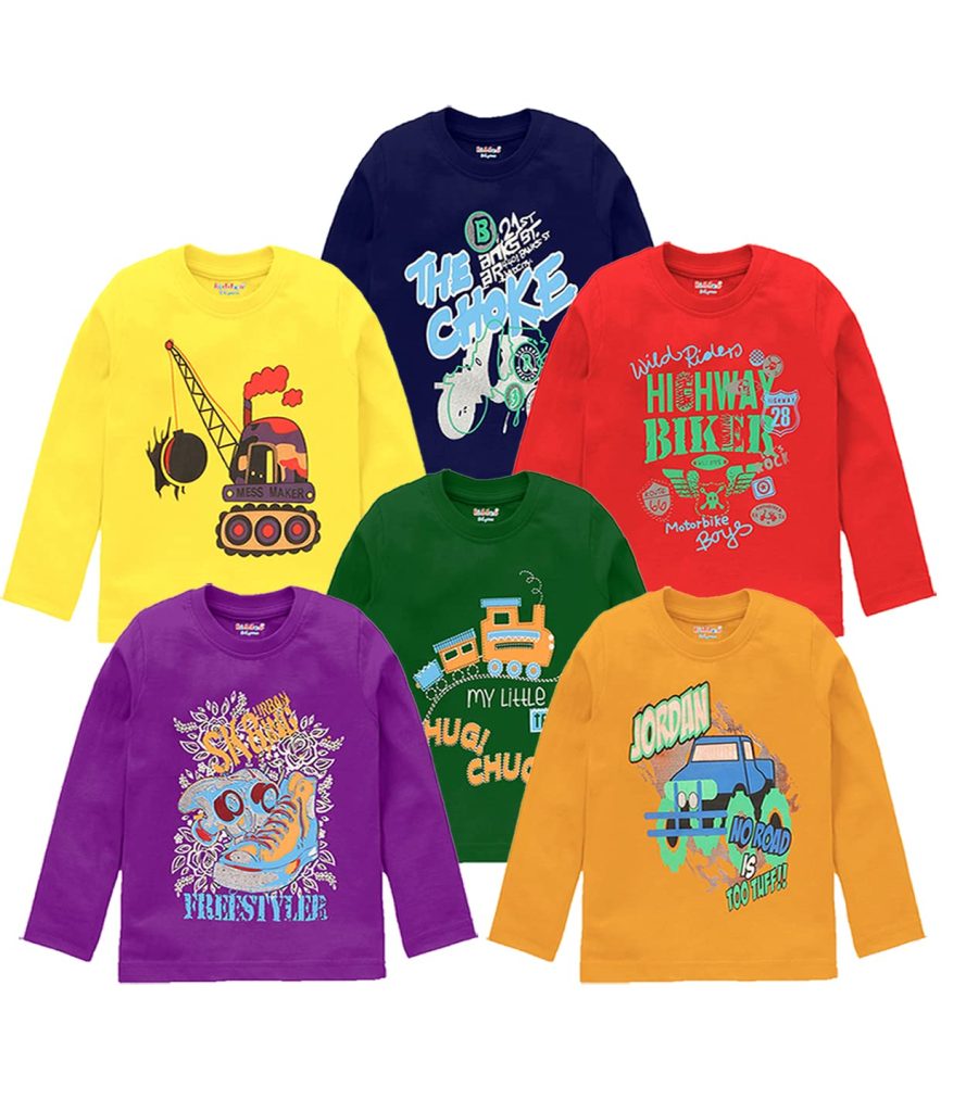 kiddeo Boys Full Sleeve t Shirts (Pack of 6)