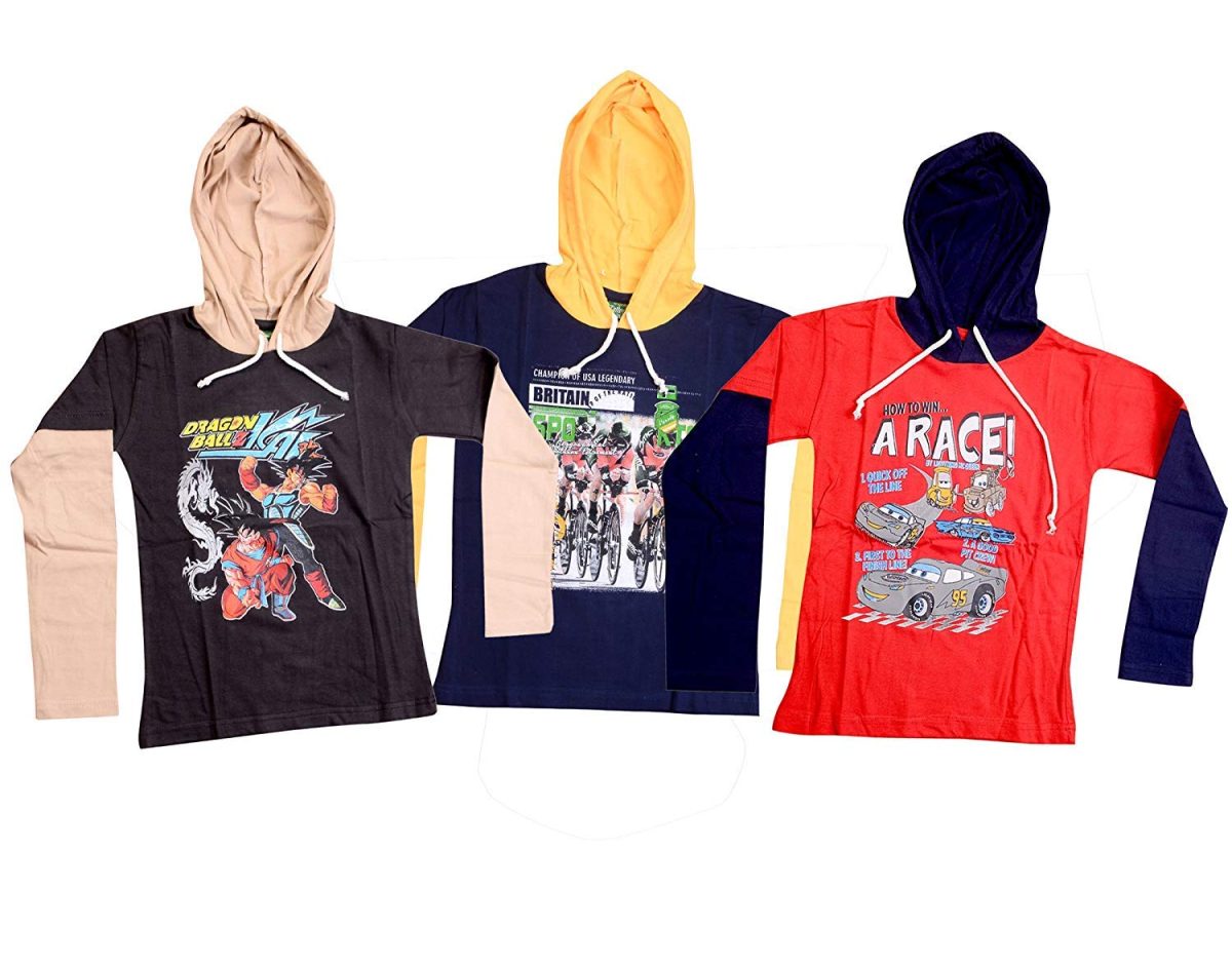 Malvina Boy's Hooded Doctor - Full Sleeve T-Shirt for Kids (Pack of 3)