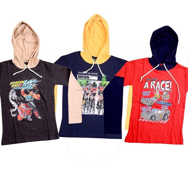 Malvina Boy's Hooded Doctor - Full Sleeve T-Shirt for Kids (Pack of 3)