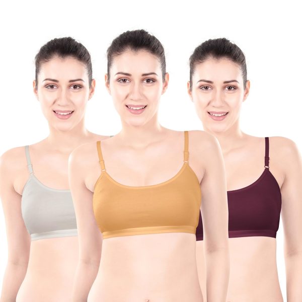 SELSIA Women's Cotton Non Padded/Sports/Gym/Yoga Daily Workout Sports Bra Combo for Girls