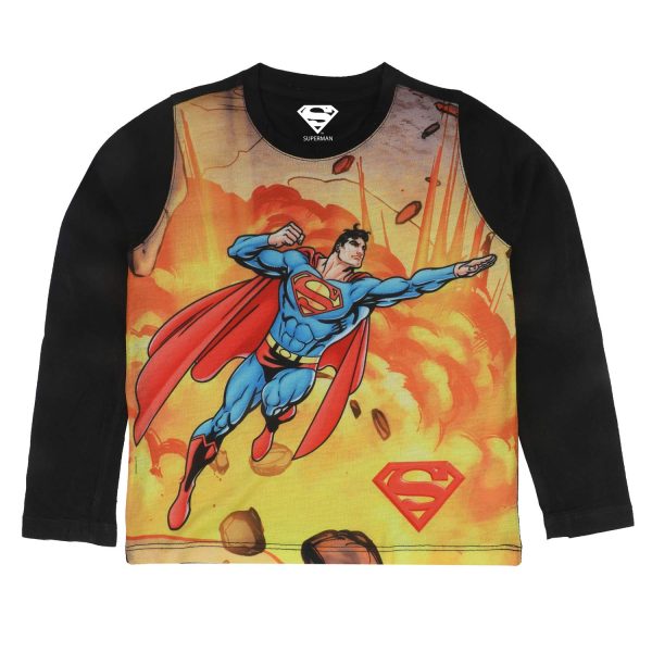 Superman by Wear Your Mind Boy's Plain Regular Long Sleeve Top (WB.SM.BTF016.2_Yellow 7-8Y)