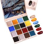 NAILWIND Solid Cream Gel Nail Polish Palette, 16 Colors UV/LED Soak Off Gel Polish Cream Finish Gel Nail Polish Set, Nail Art Design DIY Manicure for Salon at Home (02 - The Twilight), 1.5 ml Each