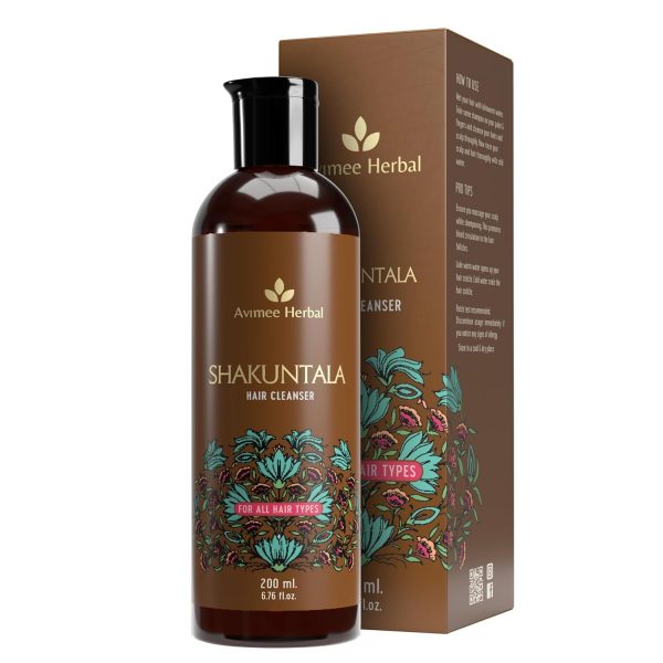 Avimee Herbal Shakuntala Daily Use Hair Cleanser | For Silky Hair | With Aloe, Apple Cider, Rice & Keratin Protein | Sulphate & Paraben Free Shampoo For Men & Women | 200 ml