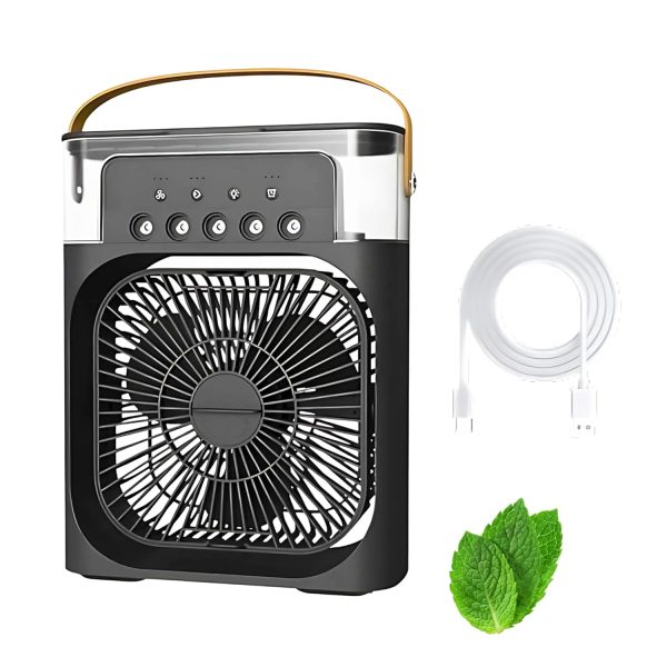 Enfogo (FIRST TIME IN EVER WITH LIFETIME REPLACEMENT WARRANTY) Elevate comfort with the Portable Air Conditioner Fan. This air fan features a 500 ml water tank with 7 colors LED light_Multicolor
