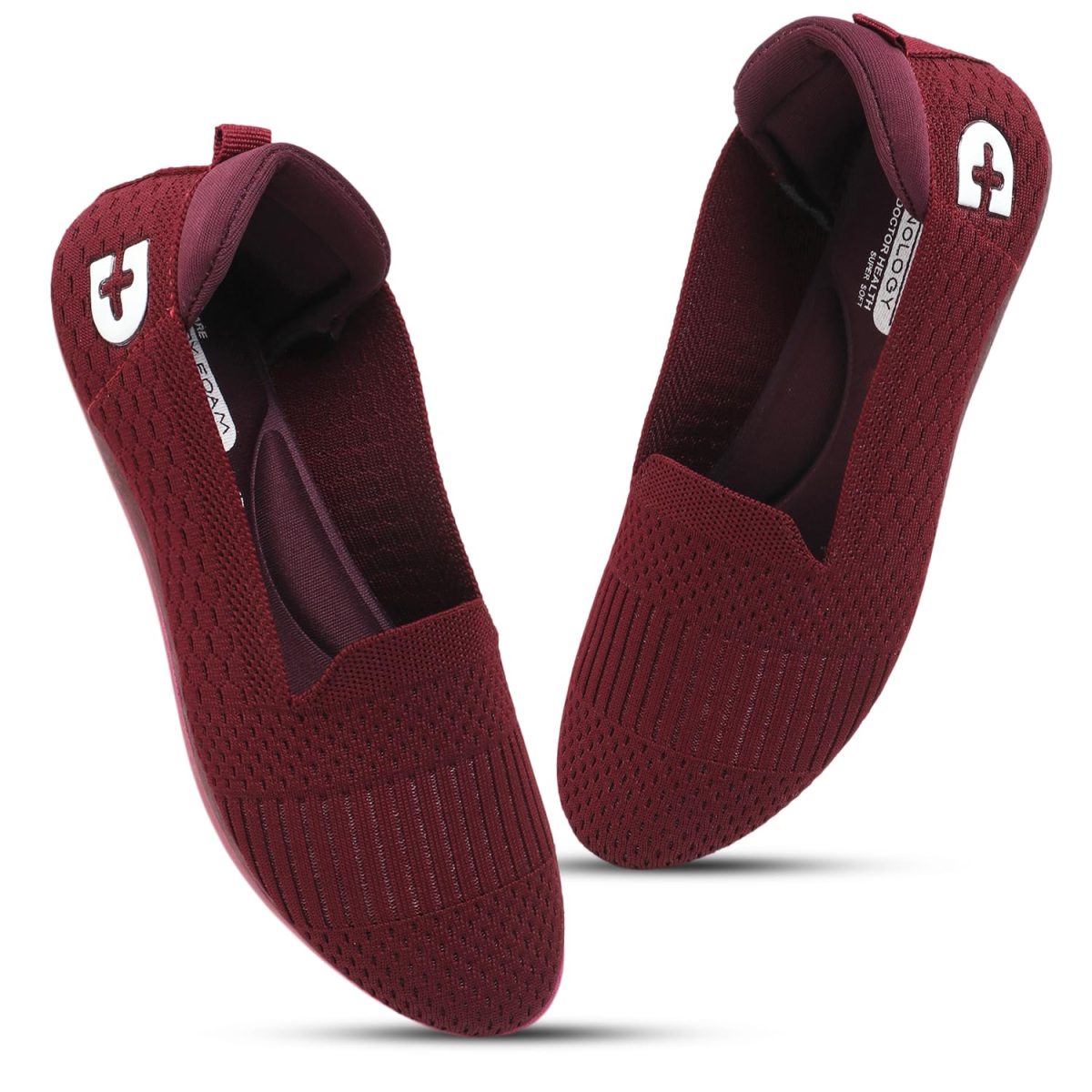 DOCTOR HEALTH SUPER Knitted Comfortable Stylish Classy Ballerina | Premium Flat Jutis Bellies | Non Slip Lightweight Shoes Bellies For Women | Dailywear Slip-On Flat Jutis | Trendy Women Jutis Bellies