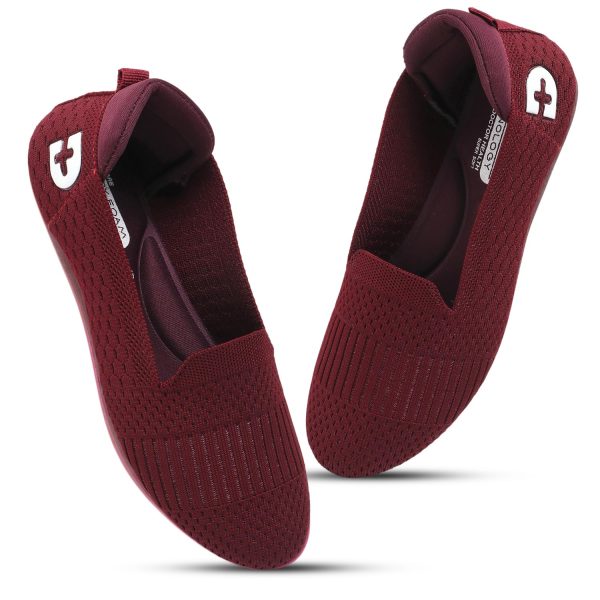 DOCTOR HEALTH SUPER Knitted Comfortable Stylish Classy Ballerina | Premium Flat Jutis Bellies | Non Slip Lightweight Shoes Bellies For Women | Dailywear Slip-On Flat Jutis | Trendy Women Jutis Bellies