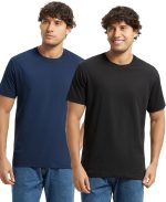 Jockey Men's Super Combed Cotton Regular Fit 2714 Rich Solid Round Neck Half Sleeve T-Shirt (Pack of 2)