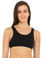 Jockey 1582 Women's Super Combed Cotton Elastane Stretch Slip On Crop Top Bra with Stay Fresh Treatment