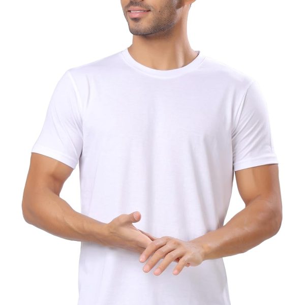 London Hills Solid Men's Round Neck Cotton Blend Half Sleeve Regular Fit T-Shirts