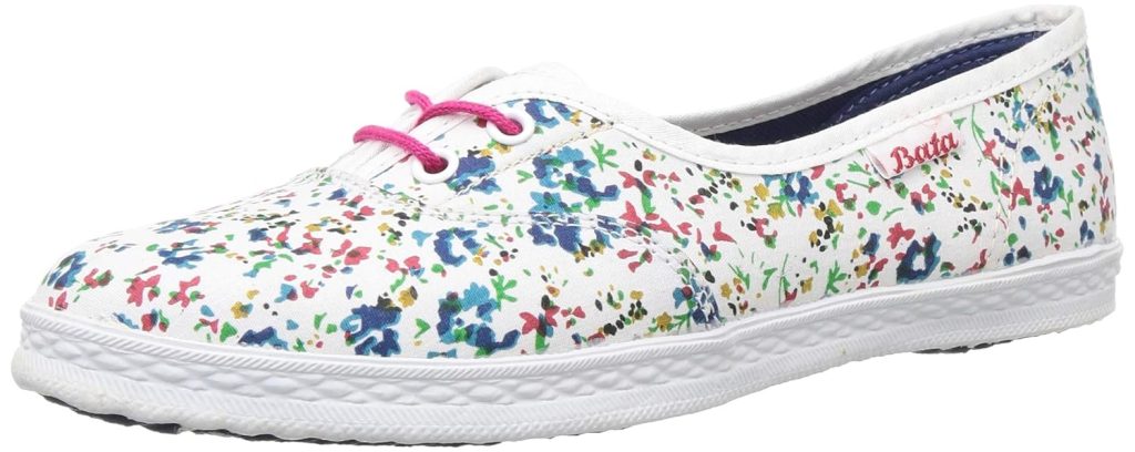Bata Women’s Casual Ballerina Daisy - Trendy Silver White Flats for Everyday Style