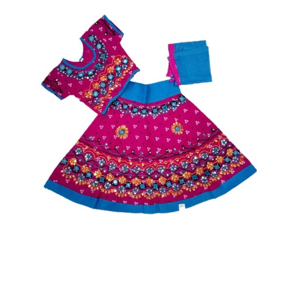 Anchal Collection Baby Girl's Cotton Readymade Lehenga Choli (KKR2_Pink_1-2 Years)