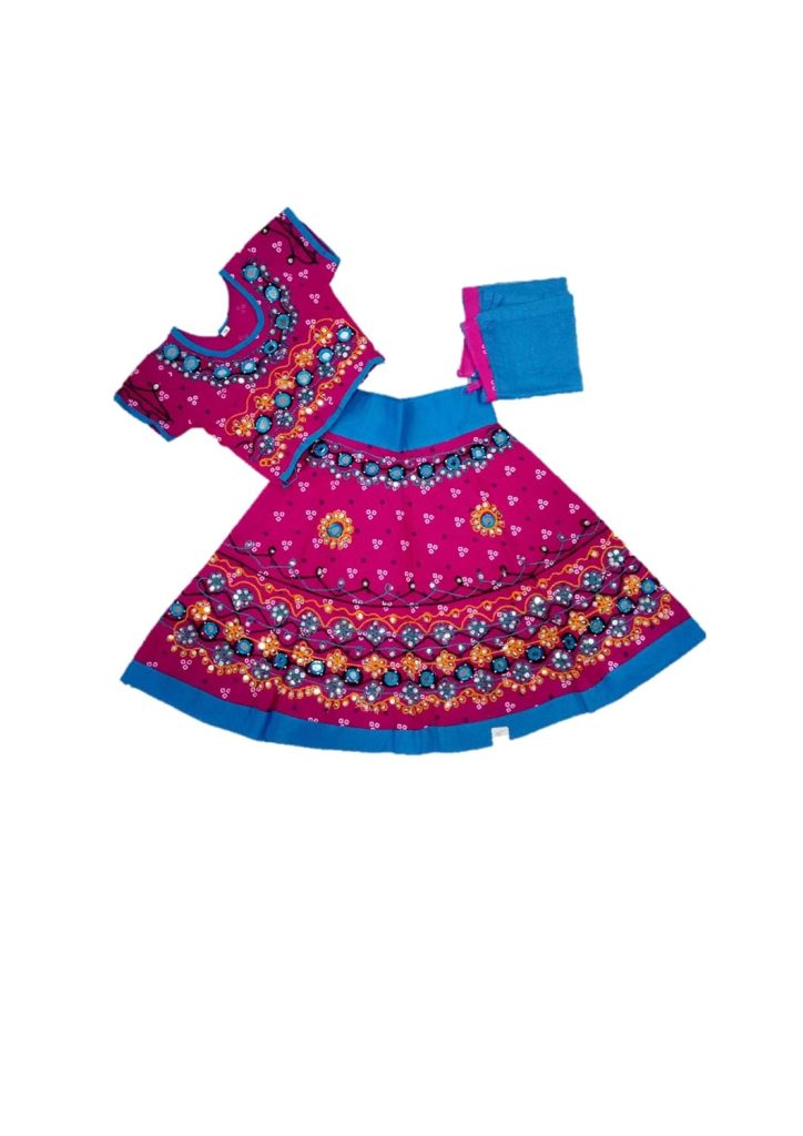 Anchal Collection Baby Girl's Cotton Readymade Lehenga Choli (KKR2_Pink_1-2 Years)