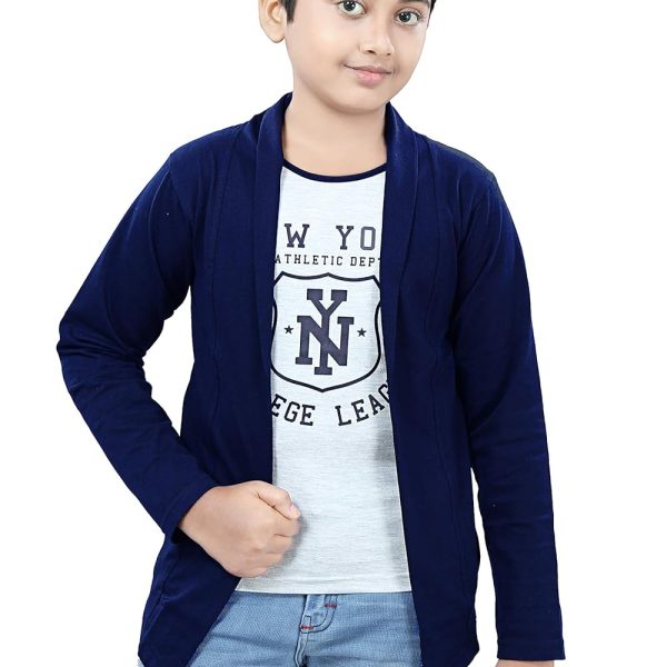SDS Fashion Regular Fit Boy's T-Shirt (Tsblueshrugboys_Blue_7 Years-8 Years)