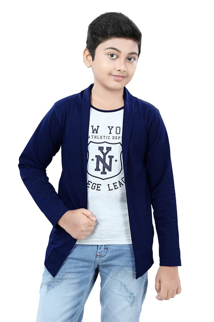 SDS Fashion Regular Fit Boy's T-Shirt (Tsblueshrugboys_Blue_7 Years-8 Years)