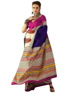 HMP Fashion Women's Ikat Hand Block Print Design Jaipuri Print Cotton Mulmul Saree with unstitch Blouse Piece