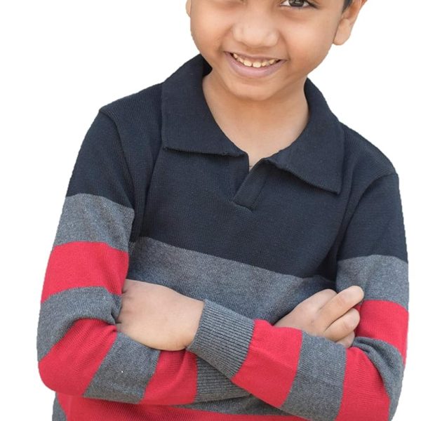 PurpleFly Boys' T-Shirt (PF-Boys_t-shirts-Coller_Multicolored_4-5 Years)