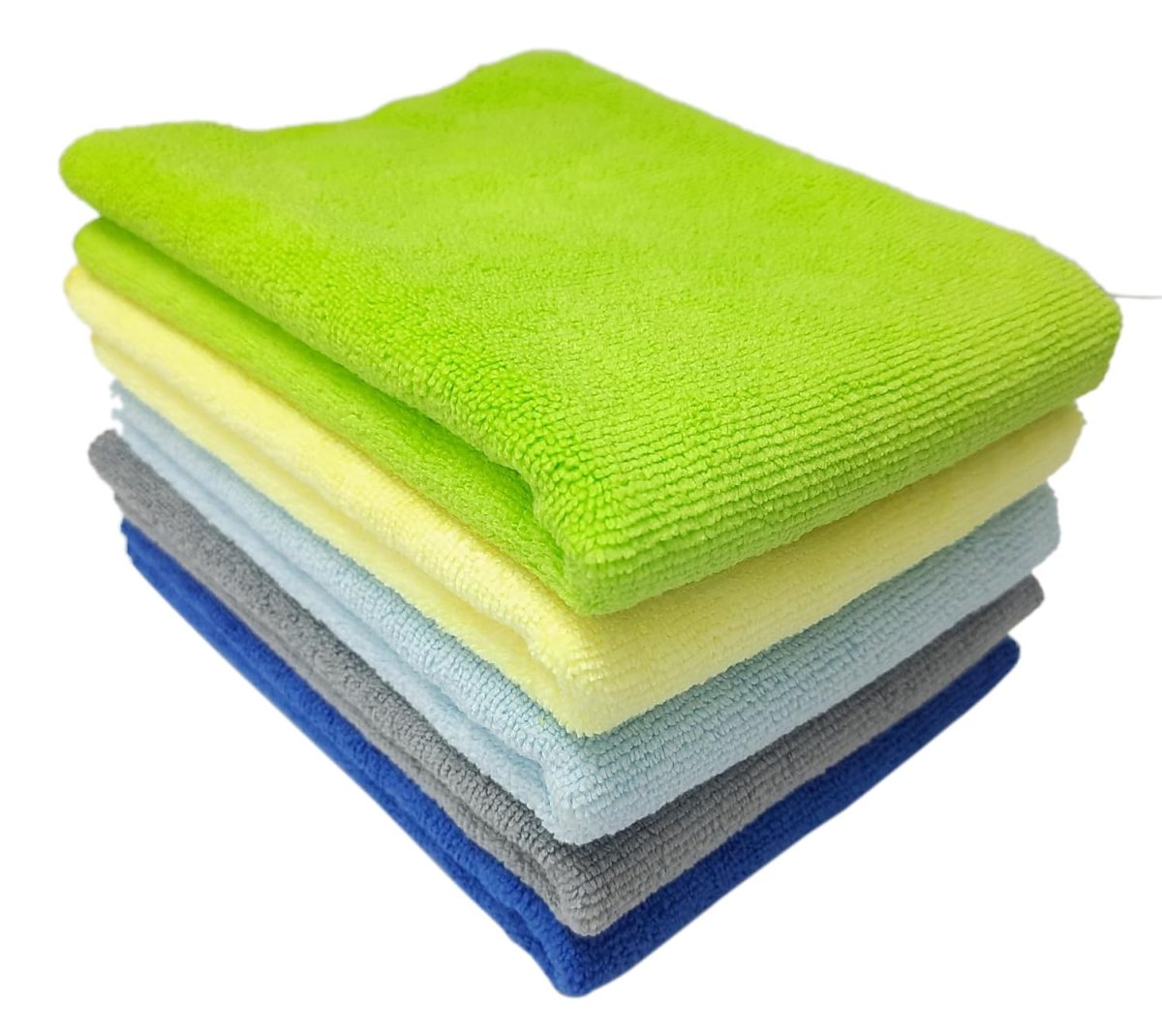 SOBBY 5 Pcs Microfiber Kitchen Clothes for Cleaning, dusting Cloth for Home Cleaning, Car & Bike Detailing, Soft lint & Streak Free Reusable Absorbent Cleaning Cloths (40 x 40cm, 340 GSM, Multicolor)