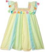 nauti nati Girls Yellow Blue Colourblocked A-Line Dress