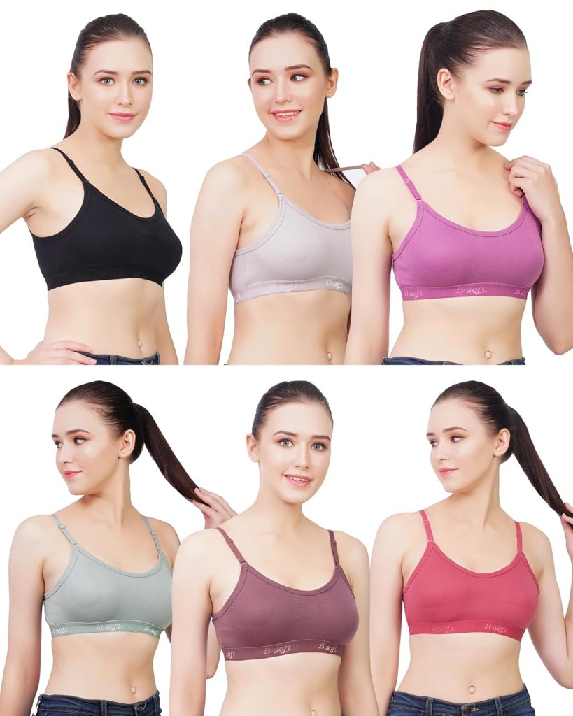B-SOFT Medium Impact Sports Bra for Women | Daily Use | Non-Wired | Non-Padded | Seamless Bra | Full Coverage | Suitable for Gym,Yoga,Workout