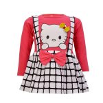 CATCUB Girl's T-Shirt Knee Length Frock